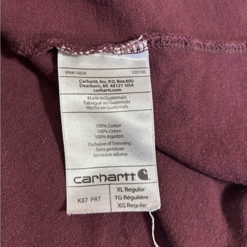 Carhartt Men's Burgundy Short Sleeve Tee - Picture 7 of 7